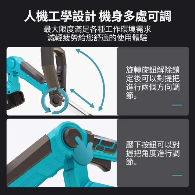 【Ogula 小倉】割草機 人機工學設計 機身多處可調 無刷工業（十節一電）送輔助輪+打草繩(除草機/打草機)