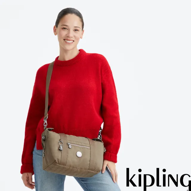 【KIPLING】淺棕紋理手提側背包-ART MINI 女包