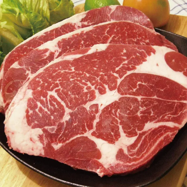 【勝崎生鮮】美國安格斯總統級霜降牛排-比臉大4片組(600g±10% / 1片)
