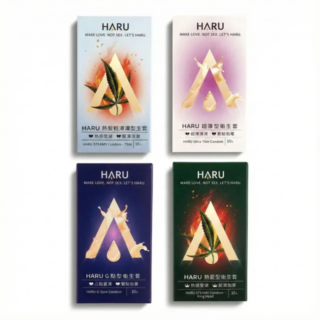 【HARU 含春】熱愛不嫌累保險套綜合組(10入*4盒 共40入)