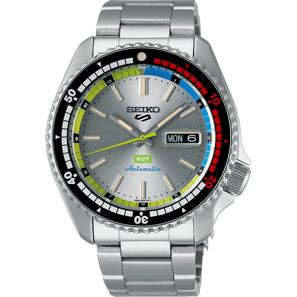 【SEIKO 精工】5 Sports HUF潮牌 聯名限量機械腕錶/42.5mm(SRPL33K1/4R36-16J0N)