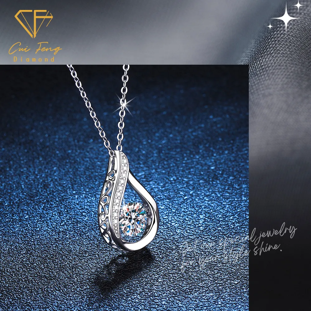 【CF Diamond】項鍊 莫桑鑽《靈動欲滴》(1克拉  鑽石 項鏈  生日禮物)