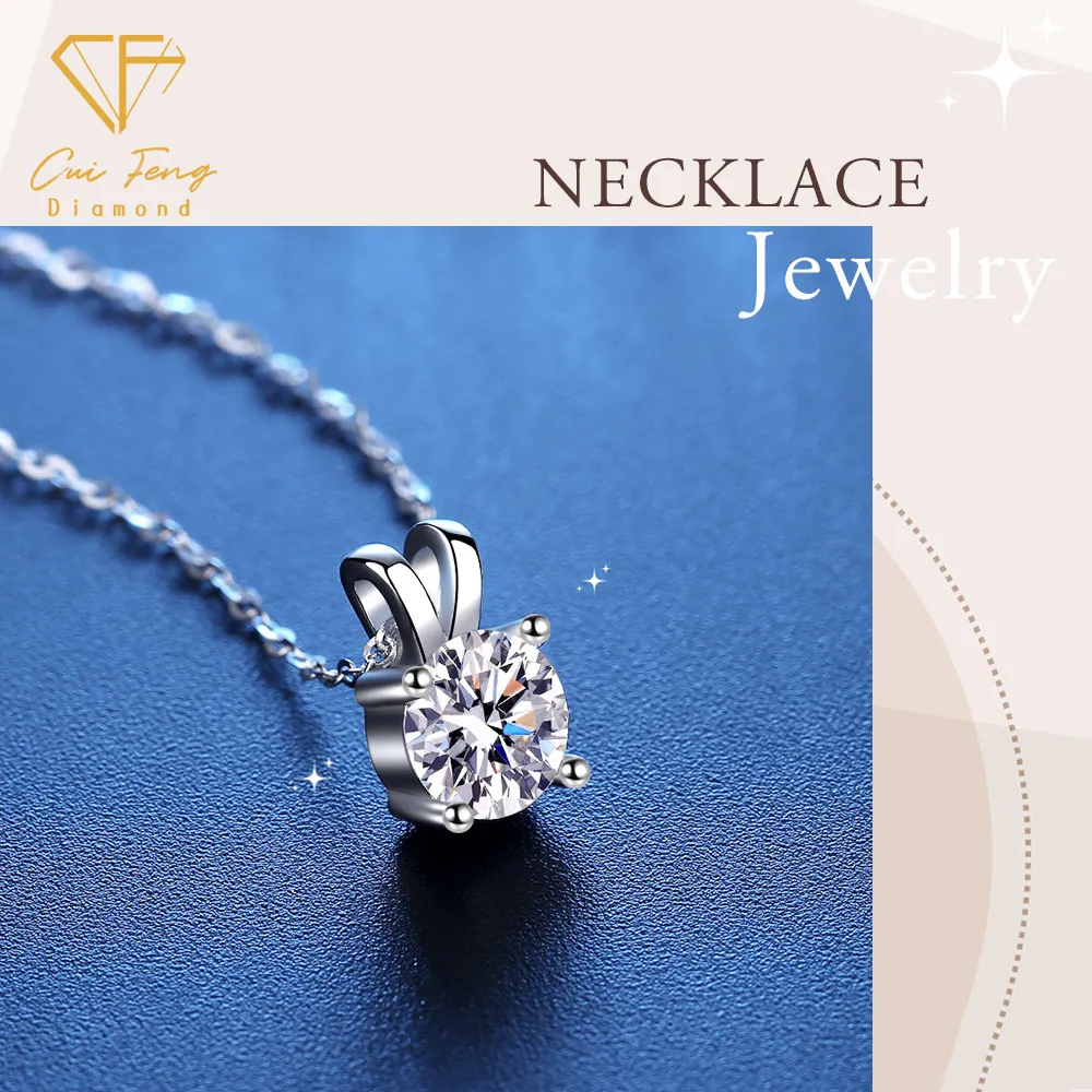 【CF Diamond】項鍊 莫桑鑽《兔斯拉》(1克拉  鑽石 項鏈  生日禮物)
