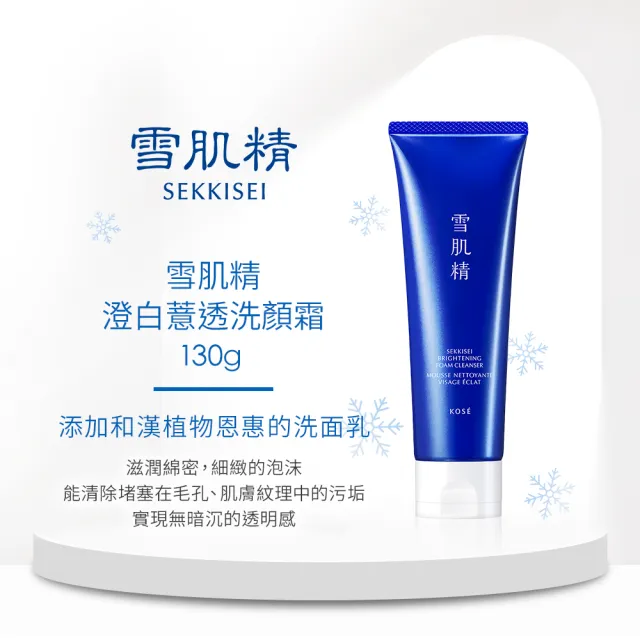 【KOSE 高絲】雪肌精 澄白明星新客組(洗顏霜130g+澄白露200mL+澄白乳140mL)
