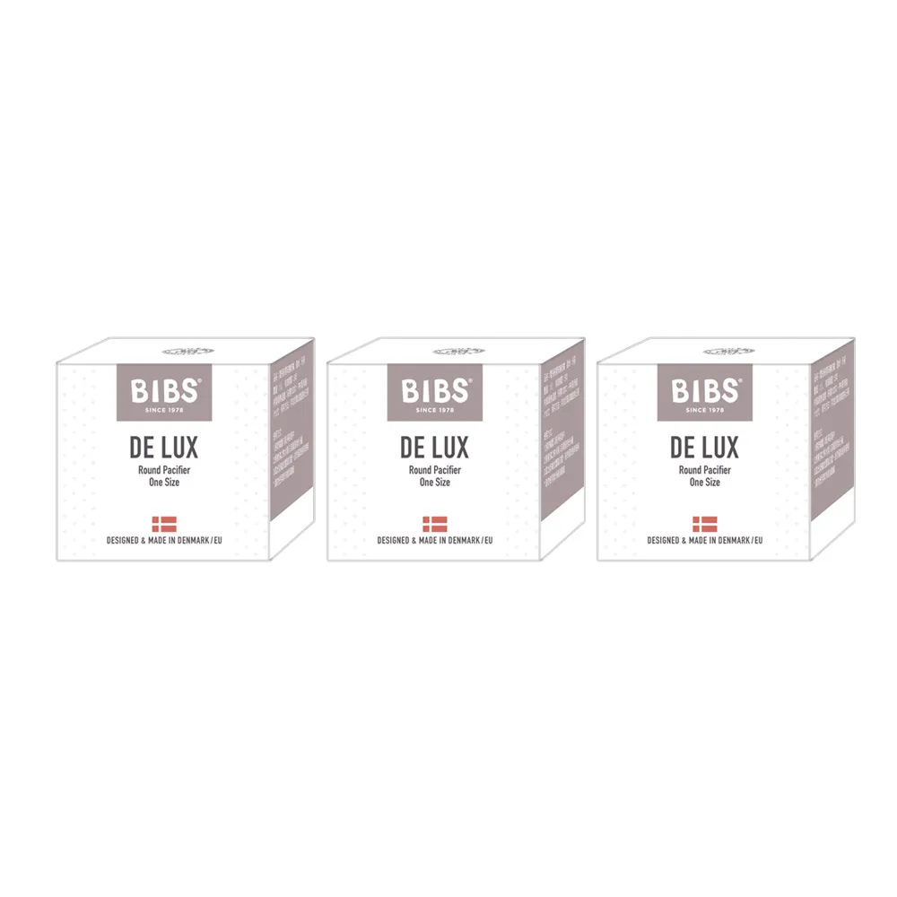 【BIBS】De Lux 圓形矽膠安撫奶嘴-夜光款3入優惠組(丹麥奶嘴 總代理公司貨)