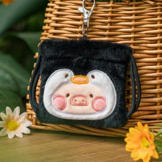 【YENDAR 研達】罐頭豬LuLu動物派對2-迷你絨毛束口耳機包吊飾盲盒[單盒](輕鬆收納)