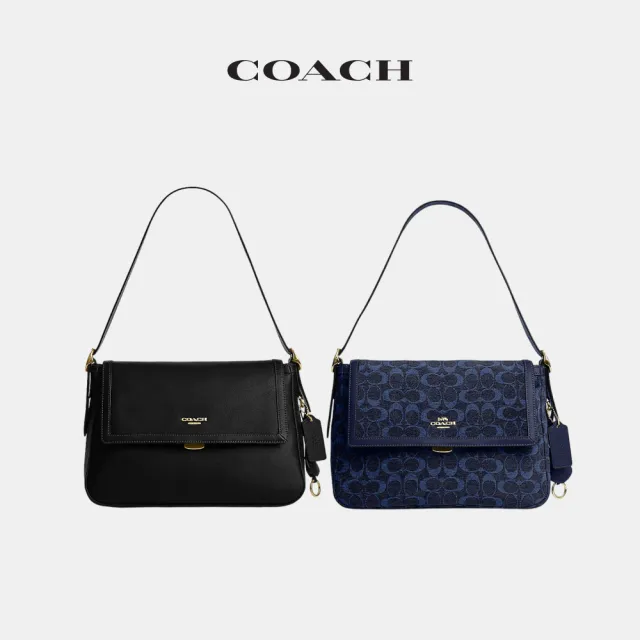 【COACH】蔻馳官方直營 ETTA 經典 SIGNATURE 繩絨布面翻蓋手袋 單肩包 斜背包-2色任選(CCE58/CFK03)