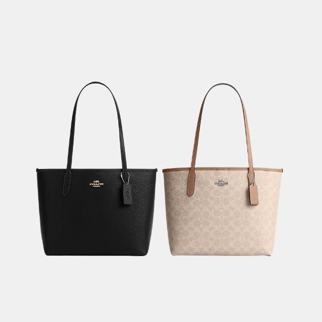 【COACH】蔻馳官方直營 CITY 經典 SIGNATURE 中號托特手袋 托特包-多色任選(CDX82/CDX83)