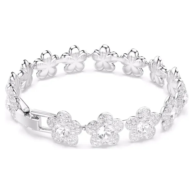 【SWAROVSKI 施華洛世奇】官方直營 Ariana Grande x Swarovski 花朵手鏈 鍍白金色 | 5749182 新品