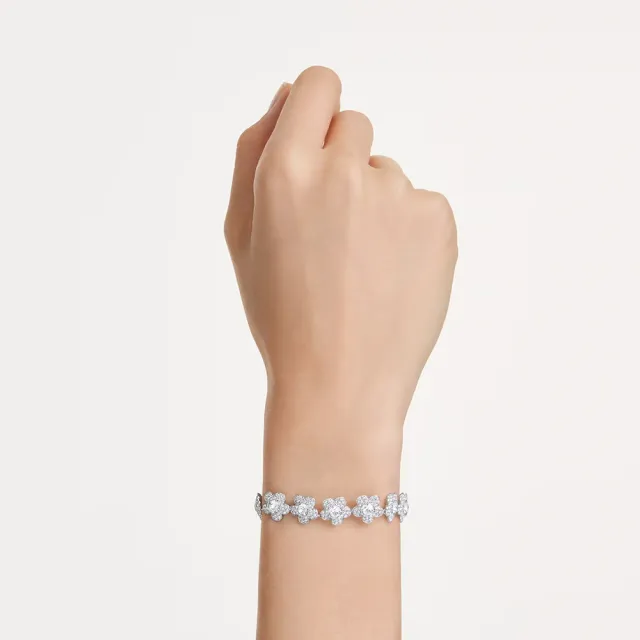 【SWAROVSKI 施華洛世奇】官方直營 Ariana Grande x Swarovski 花朵手鏈 鍍白金色 | 5749182 新品