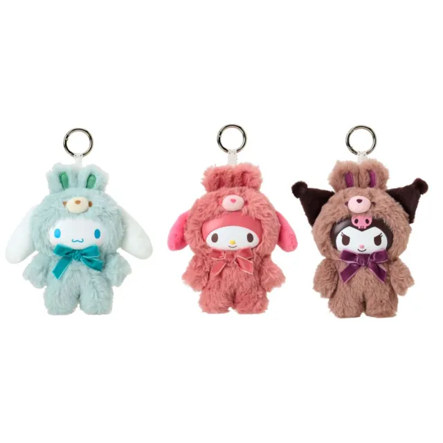 【SANRIO 三麗鷗】美樂蒂 /大耳狗 / 酷洛米 包包背包吊飾 | 變身好朋友拿鐵兔 精緻臉系列 日本境內