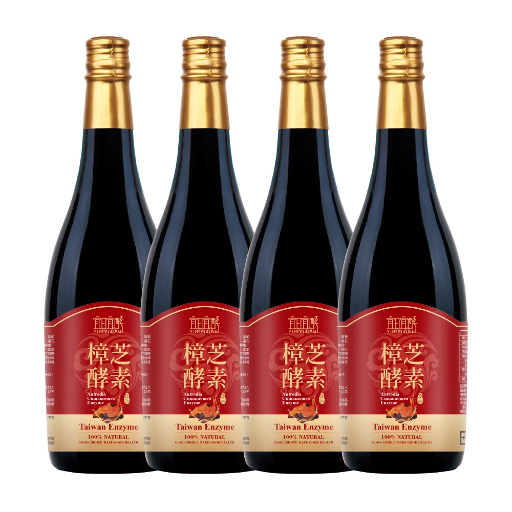 【yiriyijiao 宜日宜酵】樟芝酵素液-750ml * 4瓶組(增強防禦、補氣活力、樟芝、酵素)