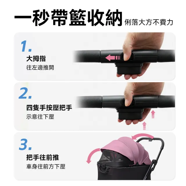 【IBIYAYA 依比呀呀】繽紛樂分離式寵物推車-探險灰/活力橘/奇幻紫(載重25KG/可上捷運/FS2604)