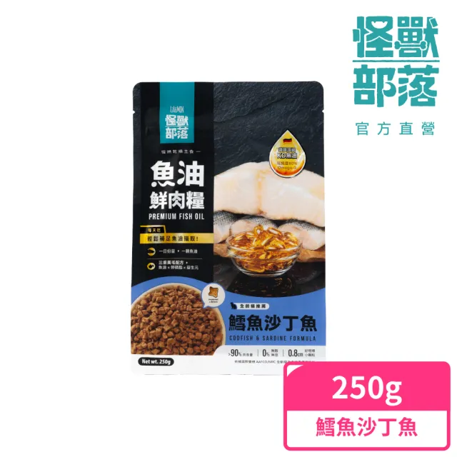 【怪獸部落】無膠犬貓副食罐24入+魚油主食糧250g