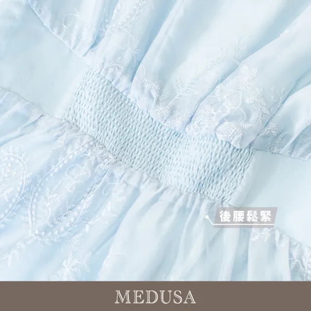【MEDUSA 曼度莎】現貨-鈴蘭絮語 宮廷泡泡袖收腰洋裝（M-XL）｜洋裝推薦 小洋裝 約會穿搭