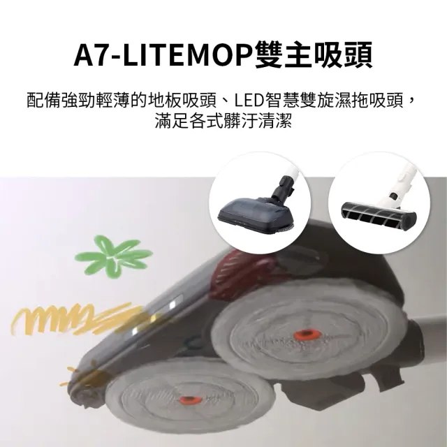 【LG 樂金】CordZero A9 Air濕拖無線吸塵器/乾吸濕拖x超輕盈x超美型xmomo獨家(A7-LITEMOP 雲朵白)