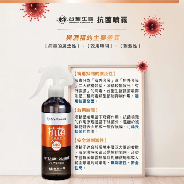【台塑生醫】抗菌防護噴霧補充瓶255g x3(官方直營)