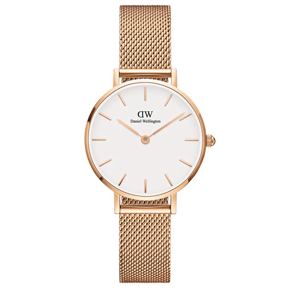 【Daniel Wellington】DW 手錶 Petite Melrose 28mm米蘭金屬錶(DW手錶女錶 兩色 DW00100219)