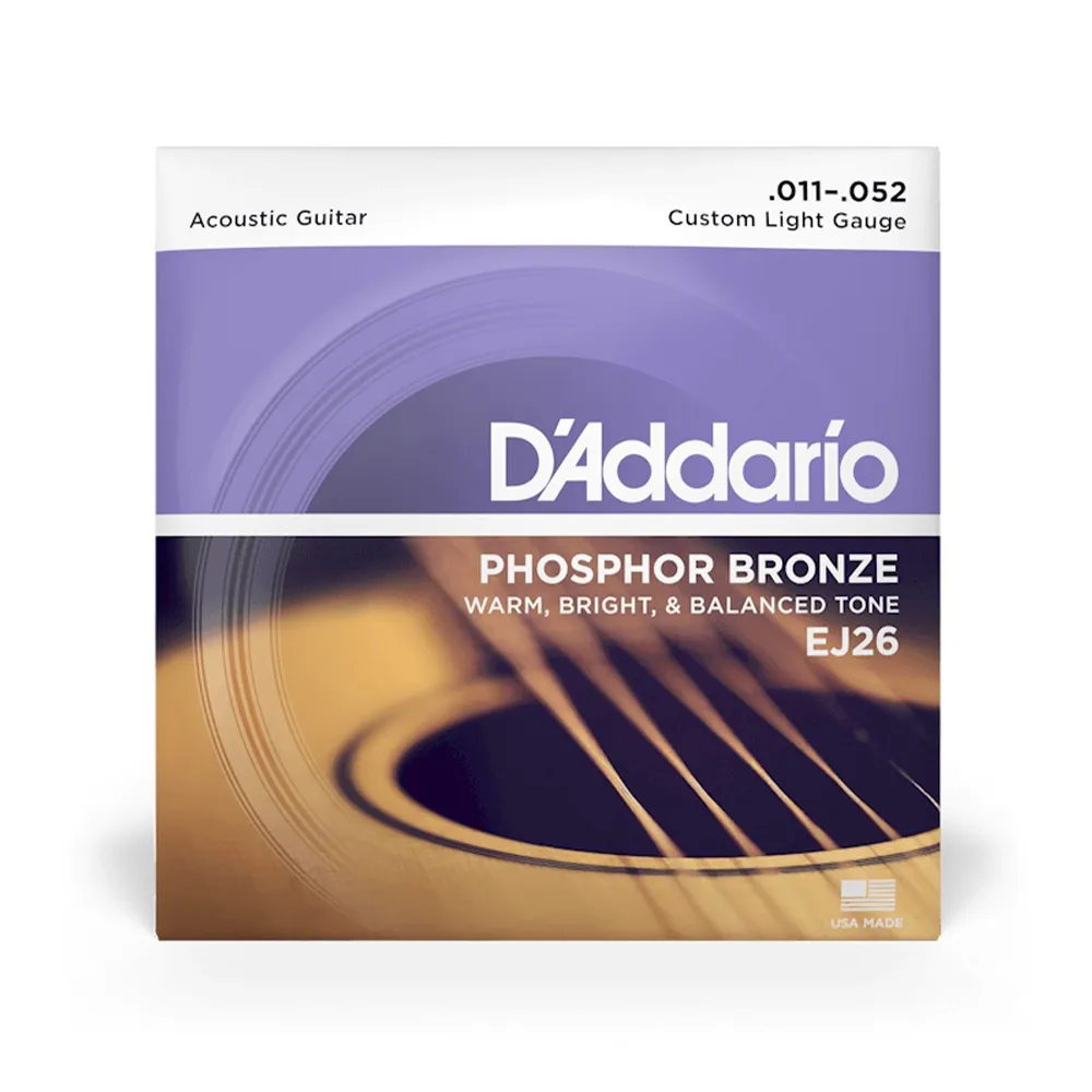 【D’Addario】EJ26  磷青銅 民謠吉他弦 11-52(原廠公司貨 商品保固有保障)
