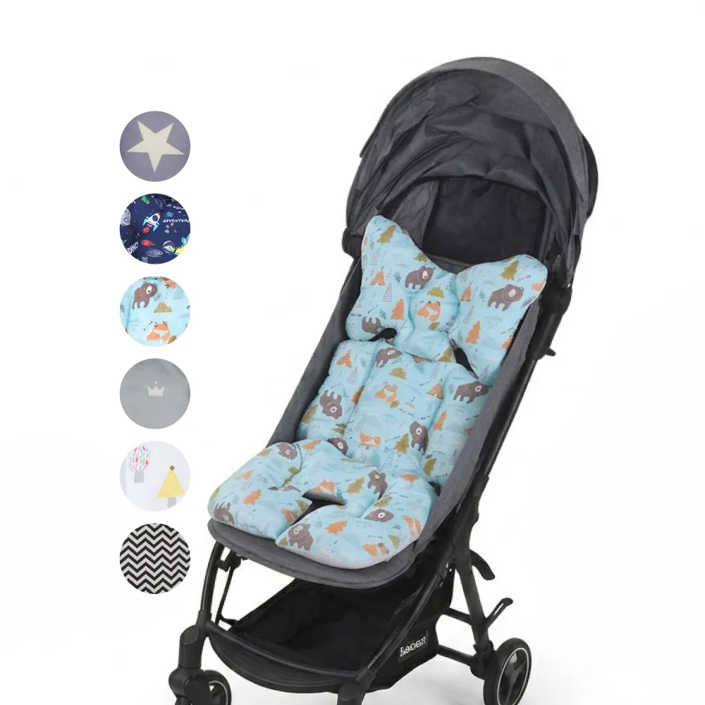 【OhBabyLuxury】韓版兩用推車坐墊(推車配件/推車坐墊/提籃/嬰兒車/推車透氣墊/厚款坐墊)