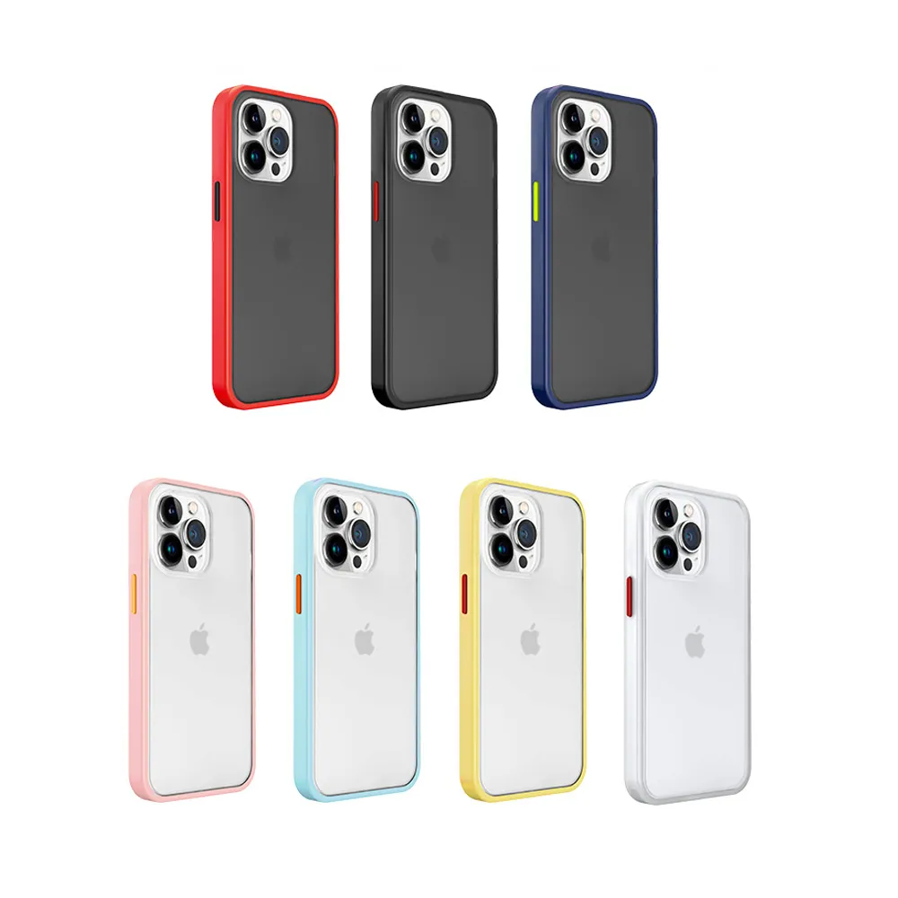 【小玉貼膜】適用iPnone馬卡龍撞色殼磨砂手感防摔殼手機殼PC背板(iPhone 11 Pro Max XR)