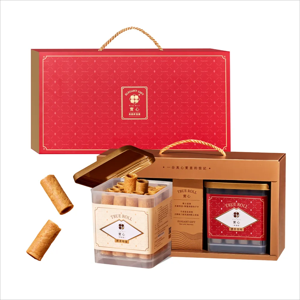【實心蛋捲】典雅粹蛋捲禮盒 2件(含)以上僅能宅配 (32入粹蛋捲x2) (送禮首選)