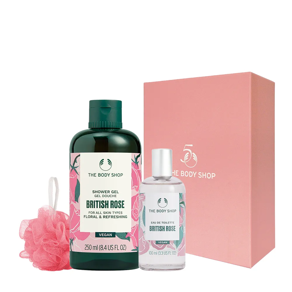 【THE BODY SHOP 美體小舖】玫瑰優雅禮盒組(EDT香水100ml+沐浴膠250ml)