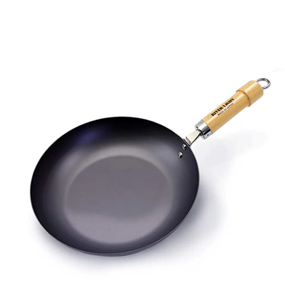 【PREMIUM 極】RIVER LIGHT日本製窒化鐵平底鍋28cm(不易生鏽無塗層極鐵鍋)