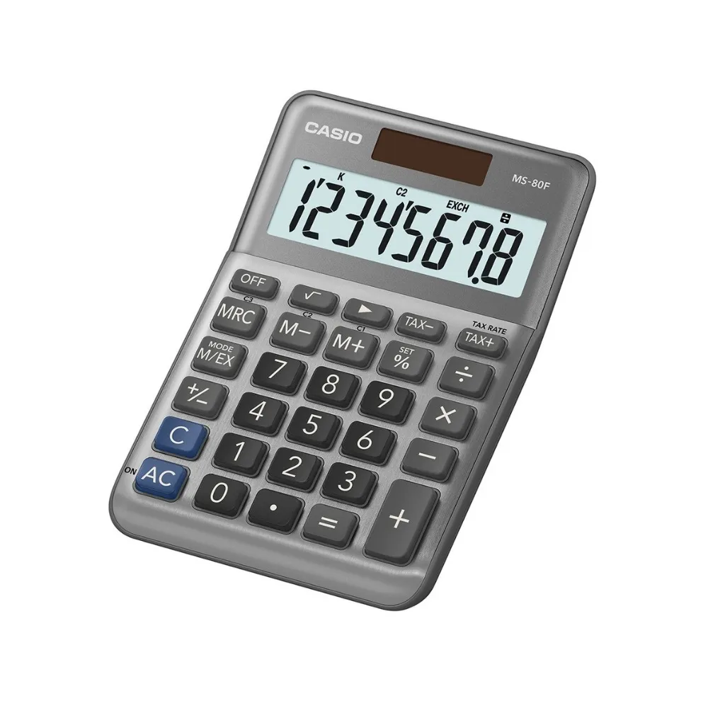 【CASIO 卡西歐】8位數雙電源稅率商用計算機(MS-80F)