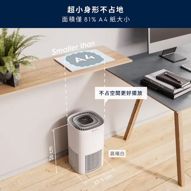 買一送一【Electrolux 伊萊克斯】300系列強效空氣清淨機-EP31-21UGA/SWA(兩色任選)