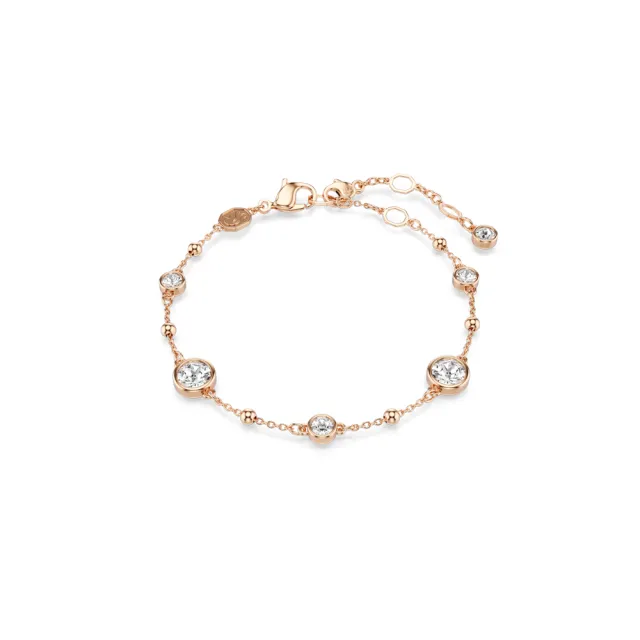 【SWAROVSKI 施華洛世奇】官方直營 Imber 手鏈 圓形切割 白色/藍色/鍍白金色/鍍玫瑰金色