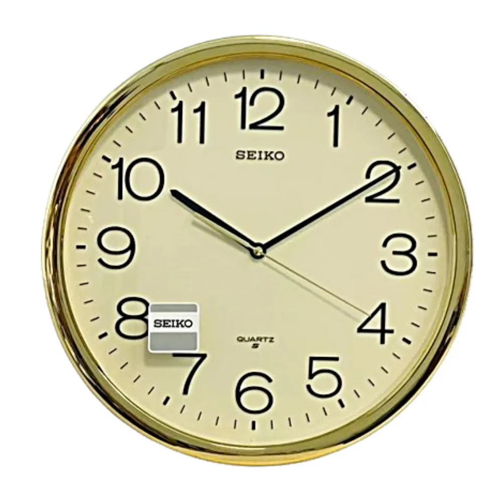【SEIKO 精工】QXA020S 金色/銀色光感外框時鐘掛鐘(SEIKO、掛鐘、日本原廠機芯、靜音指針、清新好搭配)