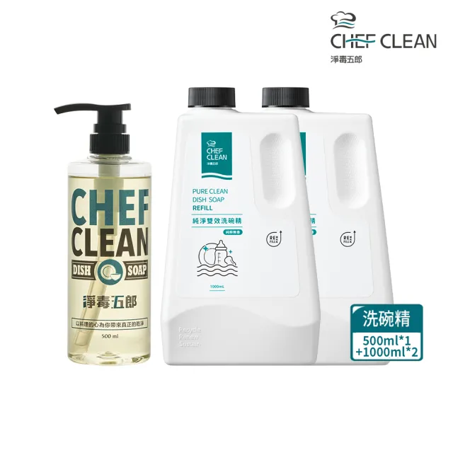 【淨毒五郎】moPro會員專屬 碗盤清潔補充組500ml+補充瓶1000ml二入