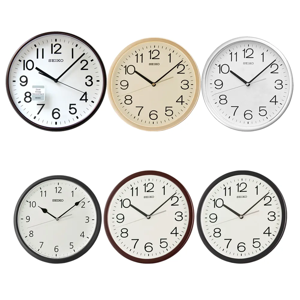 【SEIKO 精工】簡約質感單色系數字 時鐘 掛鐘QXA677B/QXA014/QXA796/QXA847(靜音指針 鏡面清楚)