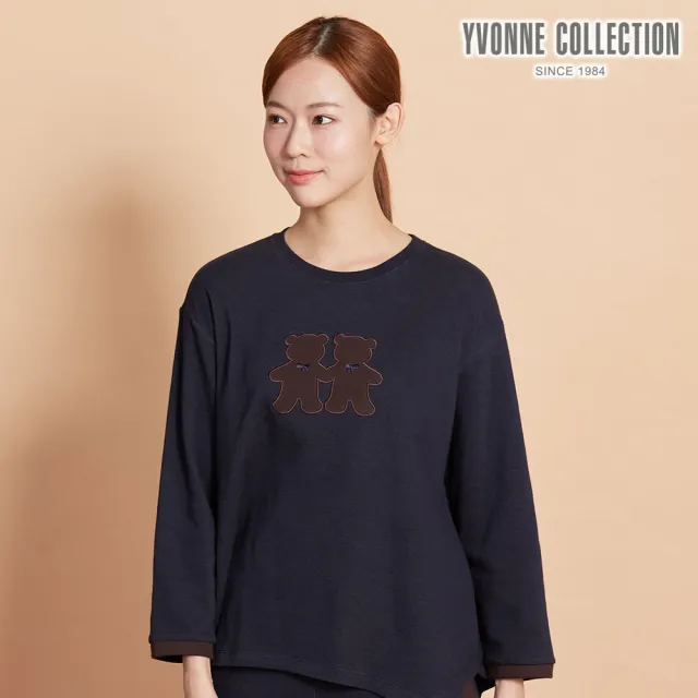 【YVONNE 以旺傢飾】伯恩熊長袖上衣-深丈青