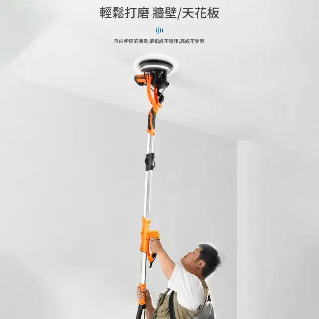 【RTAKO】雙風道摺疊式打磨機 無塵自吸抹牆機 無刷手持砂紙機 五檔調節 牆面膩子神器 砂紙機 打磨機 KQ