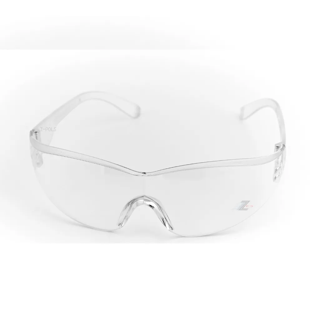 【Z-POLS】診所指定專用透明防疫眼鏡 抗UV400 台灣製造 防護 防飛沫(加贈眼鏡保護盒 收納布套 擦拭布)