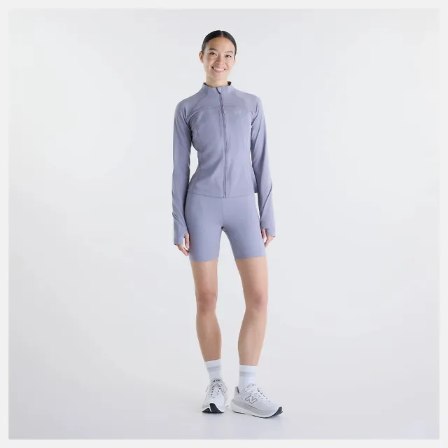 【NEW BALANCE】NB 緊身短褲 女 運動褲 瑜珈 美規 紫 WS51114OFG(L1021)