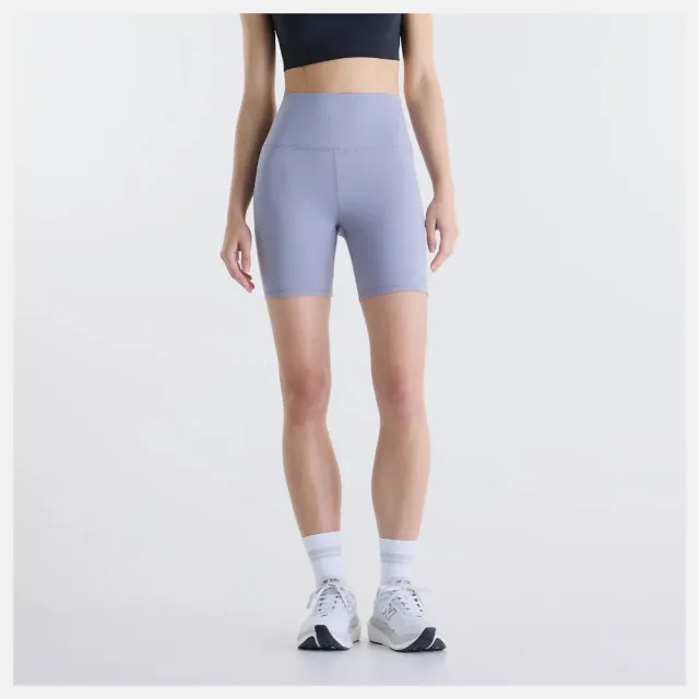 【NEW BALANCE】NB 緊身短褲 女 運動褲 瑜珈 美規 紫 WS51114OFG(L1021)