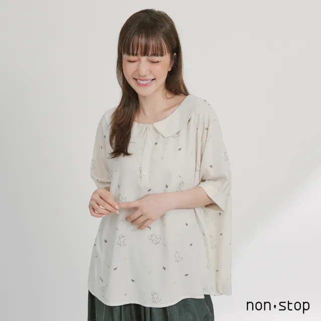 【non-stop】小恐龍星星娃娃領襯衫-2色