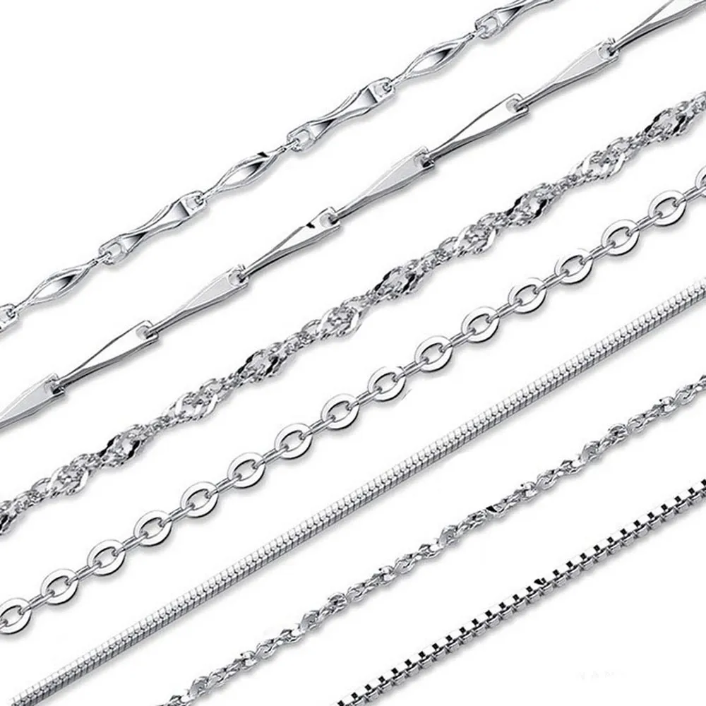 【ENANSHOP 惡南宅急店】純銀項鍊 單鍊 水波鍊 瓜子鍊 十字鍊 盒子鍊 蛇骨鍊 滿天星鍊 銀項鍊  