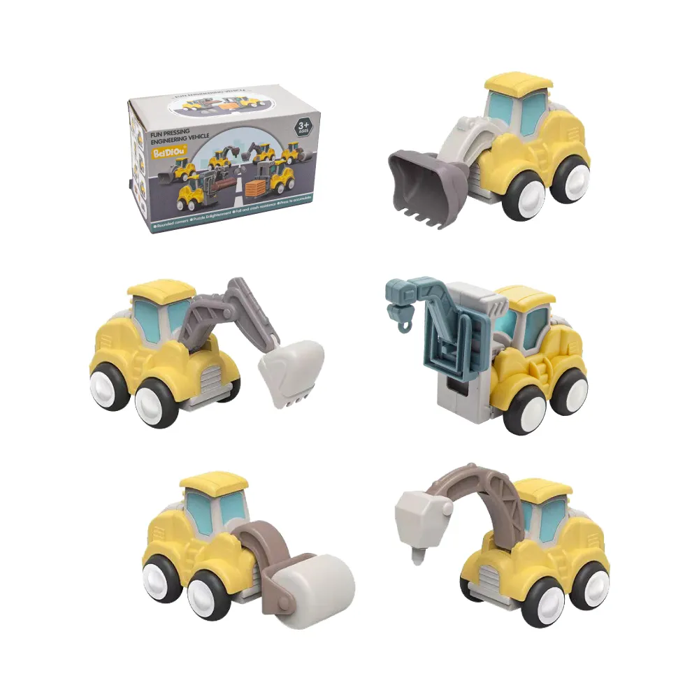 【OhBabyLaugh】按壓滑行車 兩件組(玩具車/工程車/蓄力車/按壓起步車/工程小汽車/慣性車/慣性工程車)