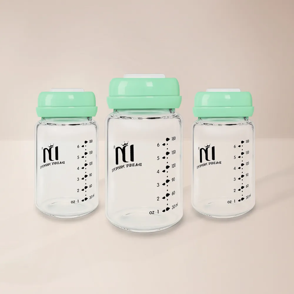 【REQIR】寬口徑耐熱玻璃多功能儲乳瓶3入(180ml)