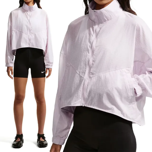 【NIKE 耐吉】As W Nsw Ltwt Ripstop Wr Jkt 女款 粉色 寬鬆 立領 外套 IF0588-583