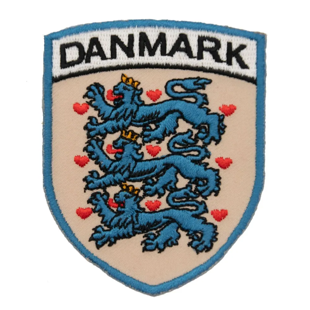 【A-ONE 匯旺】地標背膠刺繡貼 丹麥 Danmark獅子地標 DIY補丁 熨斗布標燙貼(No.097)