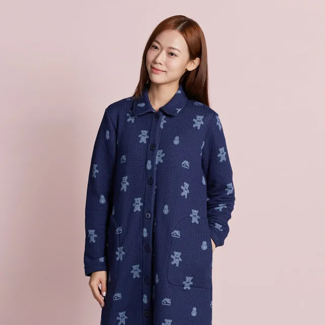 【YVONNE 以旺傢飾】伯恩熊包紗長外套-星夜藍
