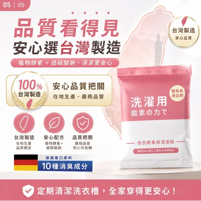 【寶媽咪】馬力歐代言台灣製洗衣機酵素清潔粉5+5組(汗垢棉絮黑垢都洗盡/直筒/滾筒/添加除菌/加贈洗衣球)