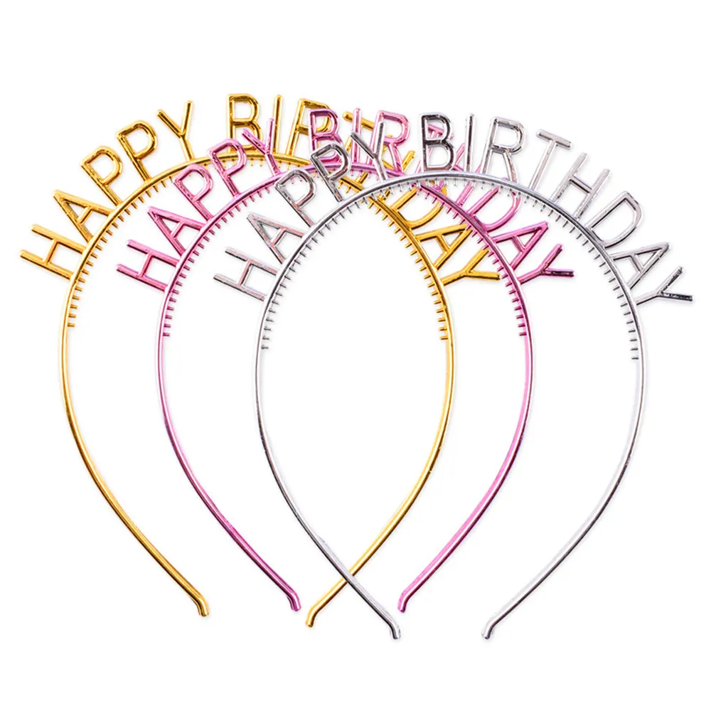 韓系ins風亮面生日快樂髮箍2入(生日派對 生日佈置 氣球 派對 生日禮物 慶生 髮箍 髮飾)