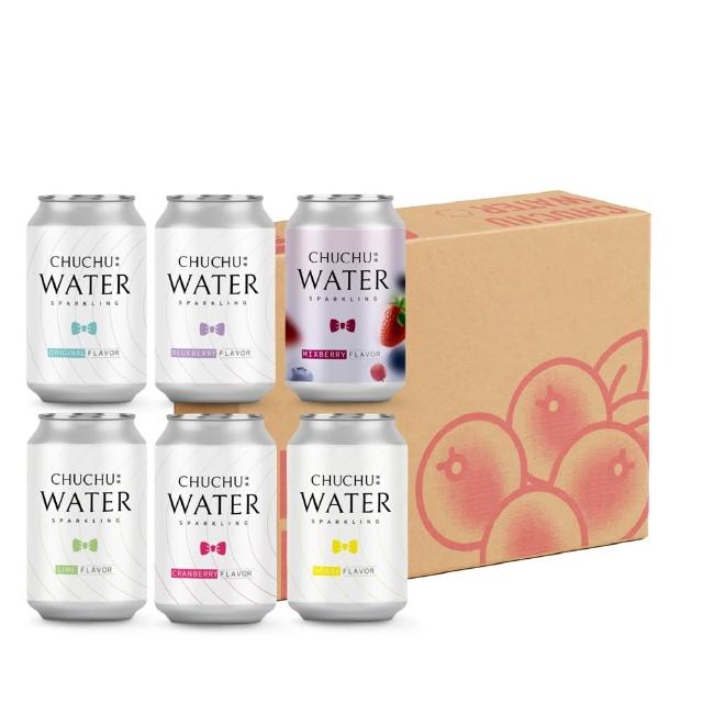 【CHUCHU 啾啾】經典口味氣泡水330mlx24入/箱(六種口味;官方直營 氣泡水)