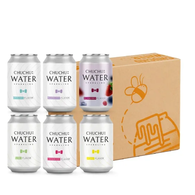 【CHUCHU 啾啾】經典口味氣泡水330mlx24入/箱(六種口味;官方直營 氣泡水)